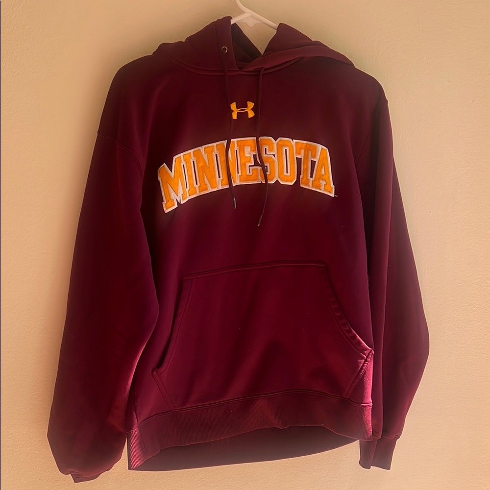 Under Armour Burgundy and Yellow Minnesota Golden Gophers Hoodie